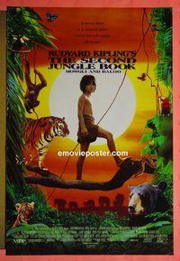 H988 SECOND JUNGLE BOOK double-sided one-sheet movie poster '97 Mowgli & Baloo