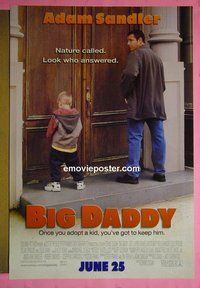 H181 BIG DADDY double-sided advance one-sheet movie poster '99 Adam Sandler, Adams