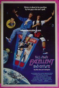 H189 BILL & TED'S EXCELLENT ADVENTURE one-sheet movie poster '89 Reeves