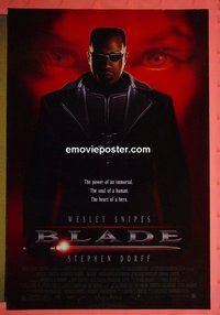 H197 BLADE double-sided one-sheet movie poster '98 Wesley Snipes, vampire