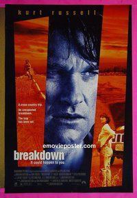 H223 BREAKDOWN double-sided one-sheet movie poster '97 Kurt Russell, J.T. Walsh