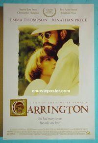 H244 CARRINGTON double-sided one-sheet movie poster '95 Jonathan Pryce, Emma Thompson