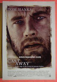 H249 CAST AWAY one-sheet movie poster '00 Tom Hanks, Robert Zemeckis