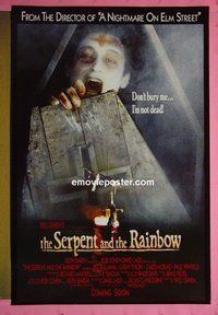 H994 SERPENT & THE RAINBOW advance one-sheet movie poster '88 Wes Craven