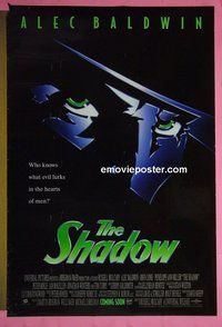 H998 SHADOW double-sided advance one-sheet movie poster '94 Alec Baldwin