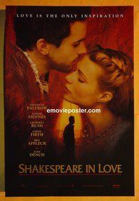 I004 SHAKESPEARE IN LOVE one-sheet movie poster '98 Paltrow