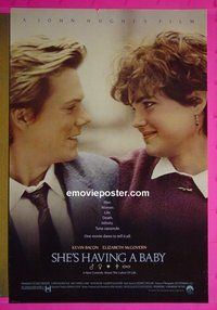 I006 SHE'S HAVING A BABY one-sheet movie poster '88 Kevin Bacon, McGovern