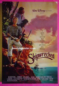 I008 SHIPWRECKED double-sided one-sheet movie poster '90 Swedish adventure!