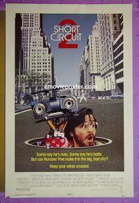 I010 SHORT CIRCUIT 2 one-sheet movie poster '88 Stevens, McKean