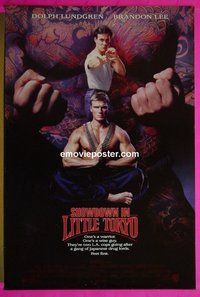 I013 SHOWDOWN IN LITTLE TOKYO double-sided one-sheet movie poster '91 Brandon Lee