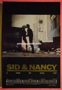 I015 SID & NANCY foil one-sheet movie poster '86 Gary Oldman