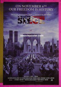 I016 SIEGE double-sided one-sheet movie poster '98 Denzel Washington, Bruce Willis