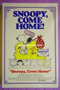 I034 SNOOPY COME HOME one-sheet movie poster '72 Peanuts