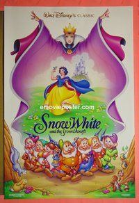 I037 SNOW WHITE & THE 7 DWARFS double-sided one-sheet movie poster R93 Disney