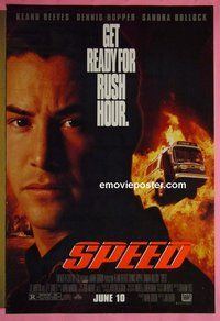 I050 SPEED double-sided advance one-sheet movie poster '94 Reeves, Bullock