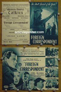 J079 FOREIGN CORRESPONDENT Aust herald '40 Hitchcock