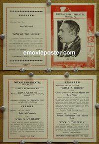 J071 DREAMLAND THEATRE '30 herald #2 '30 Lew Cody