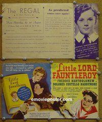 J129 LITTLE LORD FAUNTLEROY herald '36 Bartholomew