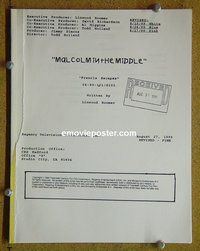 J255 MALCOLM IN THE MIDDLE TV script '00 Frankie Muniz