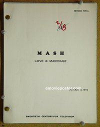 J260 MASH TV script 10/15/74 Alan Alda, Wayne Rogers