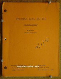 J275 WELCOME BACK KOTTER TV script '75 John Travolta