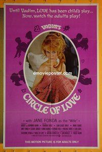 P385 CIRCLE OF LOVE one-sheet movie poster '65 Roger Vadim, Jane Fonda