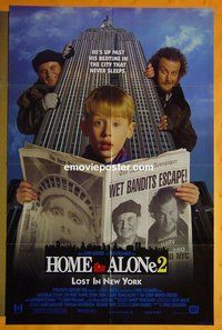 P846 HOME ALONE 2 DS one-sheet movie poster '92 Culkin, Pesci