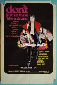 P851 HONEY POT one-sheet movie poster '67 Rex Harrison