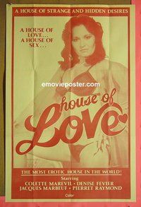 P866 HOUSE OF LOVE one-sheet movie poster '77 house of sex!