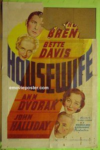 P870 HOUSEWIFE one-sheet movie poster '34 Bette Davis, George Brent
