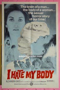 P879 I HATE MY BODY one-sheet movie poster '74 sexy horror!