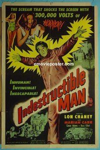 P897 INDESTRUCTIBLE MAN one-sheet movie poster '56 Lon Chaney Jr.