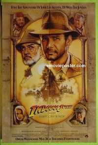 P898 INDIANA JONES & THE LAST CRUSADE adv one-sheet movie poster '89 Ford