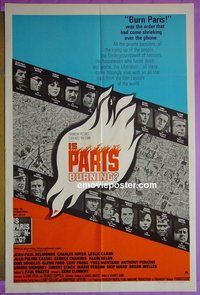 P909 IS PARIS BURNING one-sheet movie poster '66 Kirk Douglas