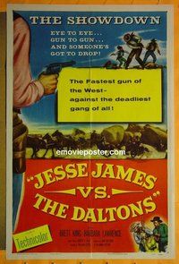 P930 JESSE JAMES VS THE DALTONS one-sheet movie poster '53 William Castle