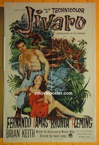 P935 JIVARO one-sheet movie poster '54 Rhonda Fleming, Fernando Lamas
