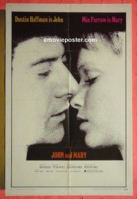 P937 JOHN & MARY one-sheet movie poster '69 Dustin Hoffman