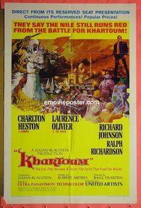 P958 KHARTOUM style A one-sheet movie poster '66 Charlton Heston