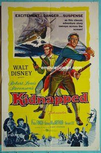 P961 KIDNAPPED one-sheet movie poster '60 Walt Disney, Finch