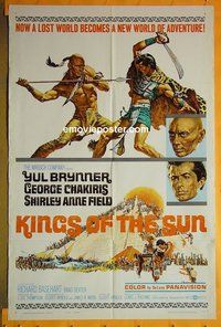 P975 KINGS OF THE SUN one-sheet movie poster '64 Yul Brynner