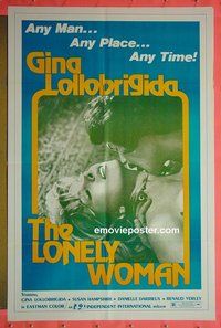 Q062 LONELY WOMAN one-sheet movie poster '72 Gina Lollobrigida