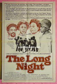 Q064 LONG NIGHT one-sheet movie poster '76 Woodie King