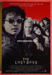 Q072 LOST BOYS one-sheet movie poster '87 Patric, Sutherland