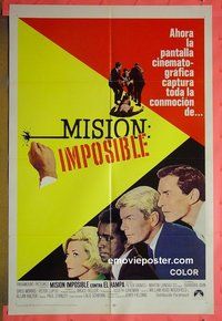 Q170 MISSION IMPOSSIBLE Spanish one-sheet movie poster '67 Peter Graves