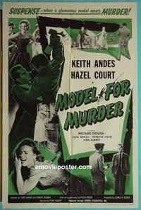 Q172 MODEL FOR MURDER one-sheet movie poster '59 sex killing!