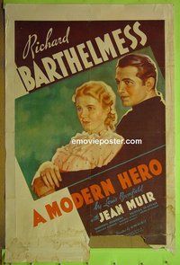 Q174 MODERN HERO one-sheet movie poster '34 G.W. Pabst, Barthelmess