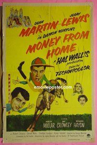 Q178 MONEY FROM HOME one-sheet movie poster '54 3-D Martin, Lewis