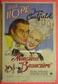 Q182 MONSIEUR BEAUCAIRE one-sheet movie poster '46 Bob Hope