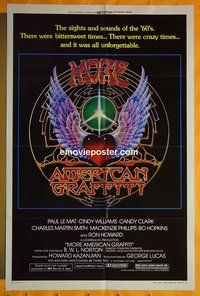 Q188 MORE AMERICAN GRAFFITI one-sheet movie poster '79 Paul Le Mat