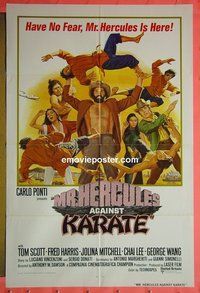 Q195 MR HERCULES AGAINST KARATE one-sheet movie poster '73 martial arts!